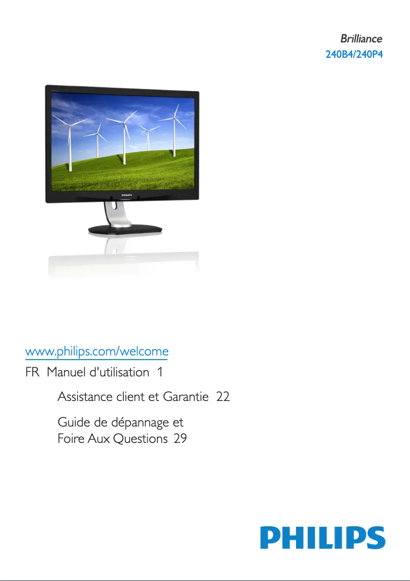 Page n°1 - Manuel utilisateur Philips Brilliance 240B4QPYEB