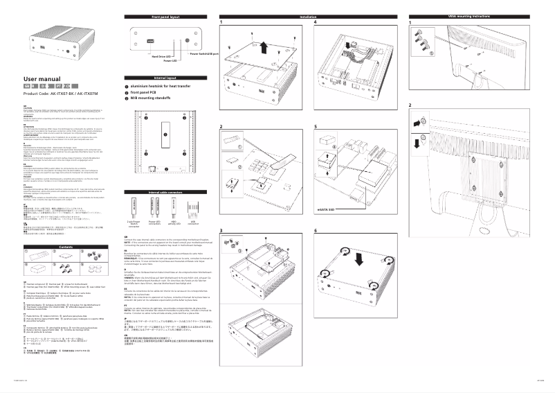 Page 1 de la notice Manuel utilisateur Akasa Newton AK-NUCS02