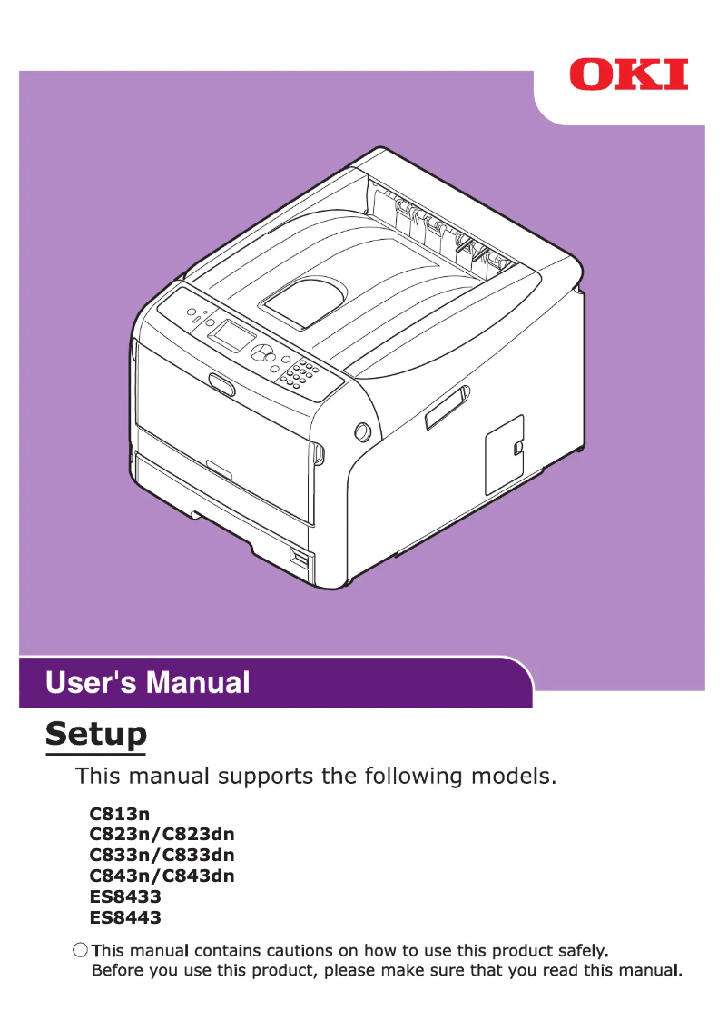 Image de la première page du manuel de l'appareil C833n