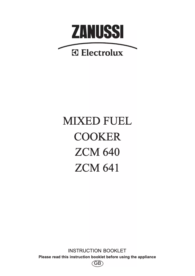 Image de la première page du manuel de l'appareil ZCM640W