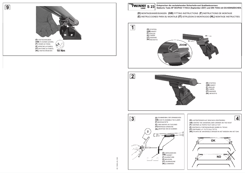 Page 1 de la notice Manuel utilisateur Twinny Load S 23