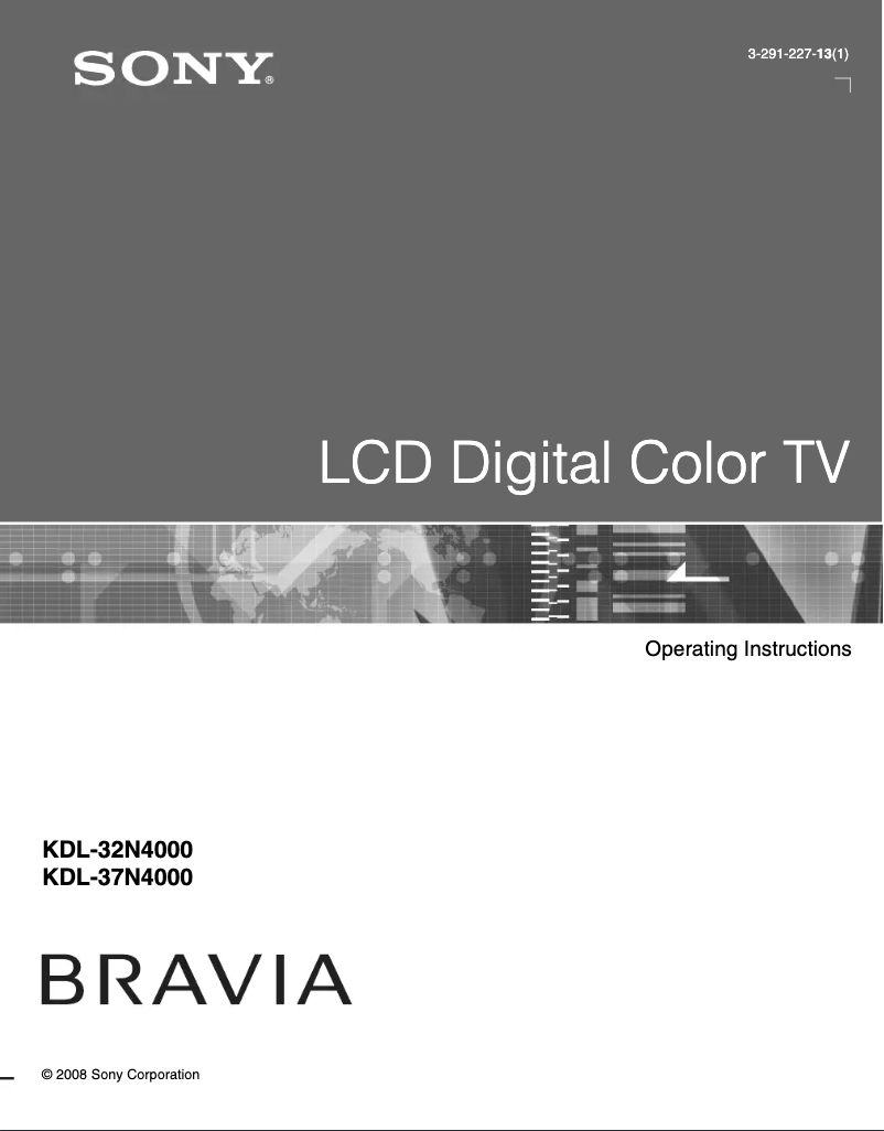 Page n°1 - Manuel utilisateur Sony Bravia KDL-37N4000