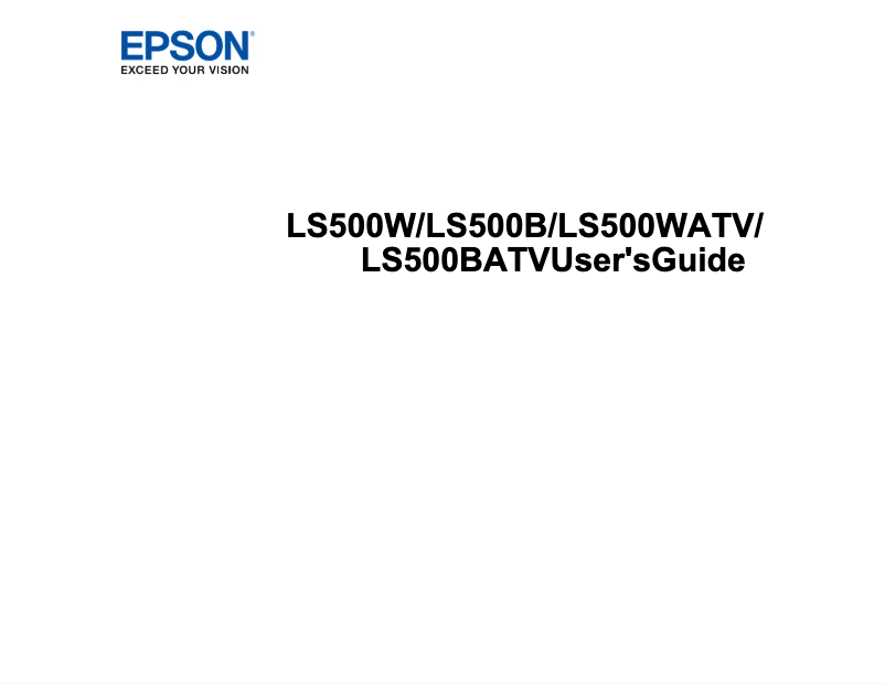 Page 1 de la notice Manuel utilisateur Epson LS500B