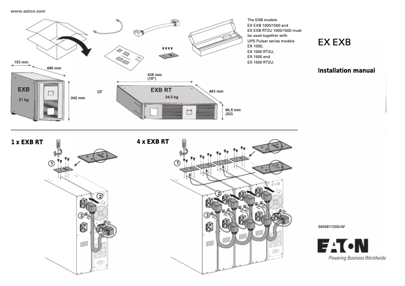 Page n°1 - Manuel utilisateur Eaton EX 1000VA 2U