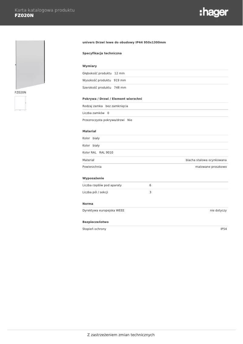 Page n°1 - Manuel utilisateur Hager FZ020N