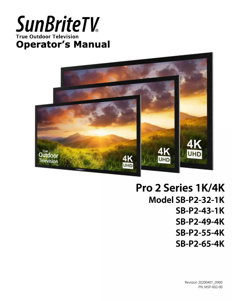 Image de la première page du manuel de l'appareil SB-P2-43-1K-BL