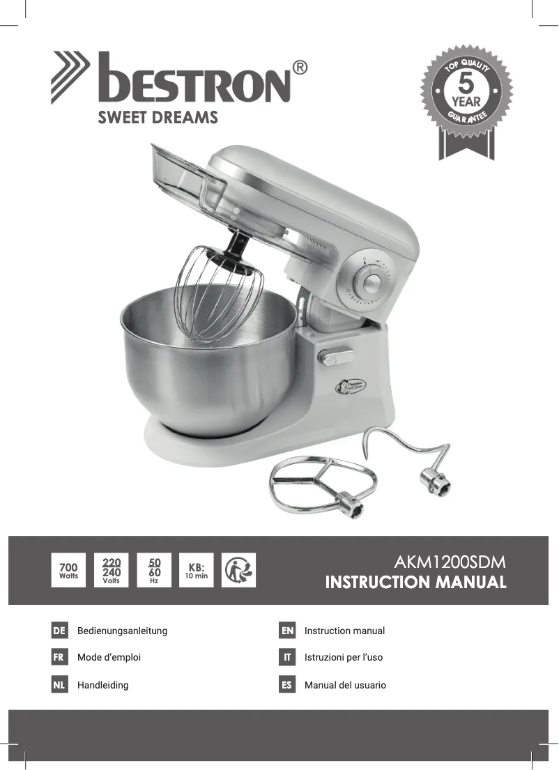 Image de la première page du manuel de l'appareil Sweet Dreams AKM1200SDM