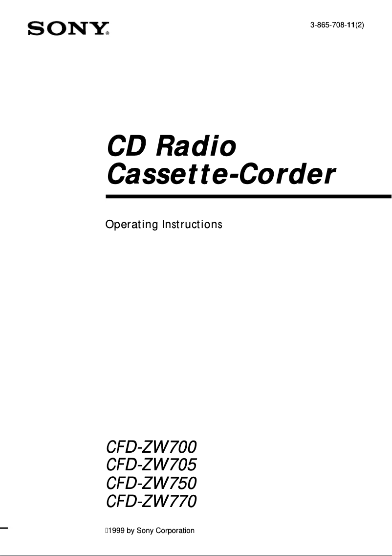 Página 1 del manual Manual de usuario Sony CFD-ZW750