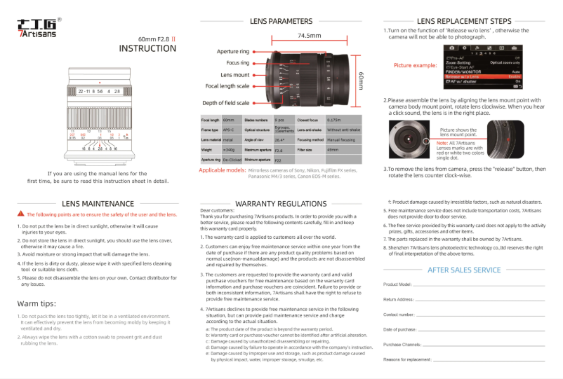 Image de la première page du manuel de l'appareil 60mm F2.8 Macro MK II