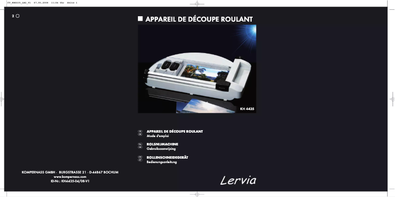 Image de la première page du manuel de l'appareil KH 4435