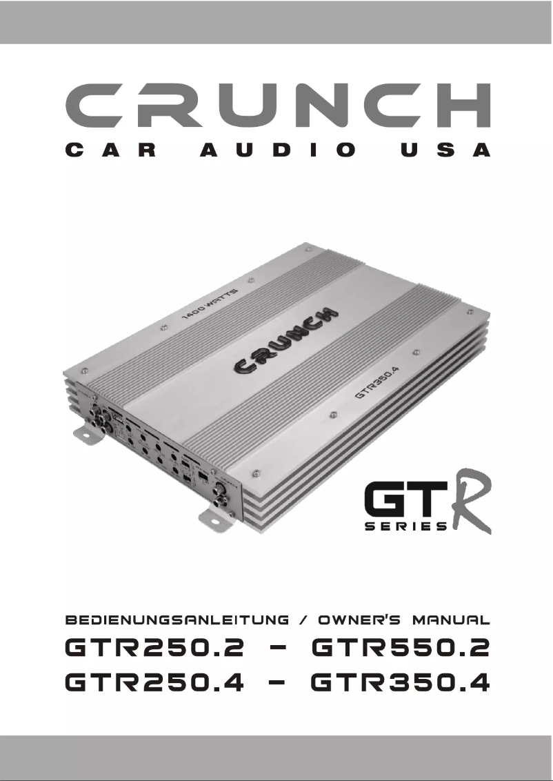 Page n°1 - Manuel utilisateur Crunch GTR 250.2