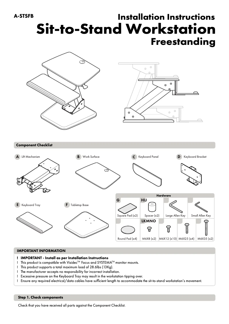 Page 1 de la notice Manuel utilisateur Atdec A-STSFB