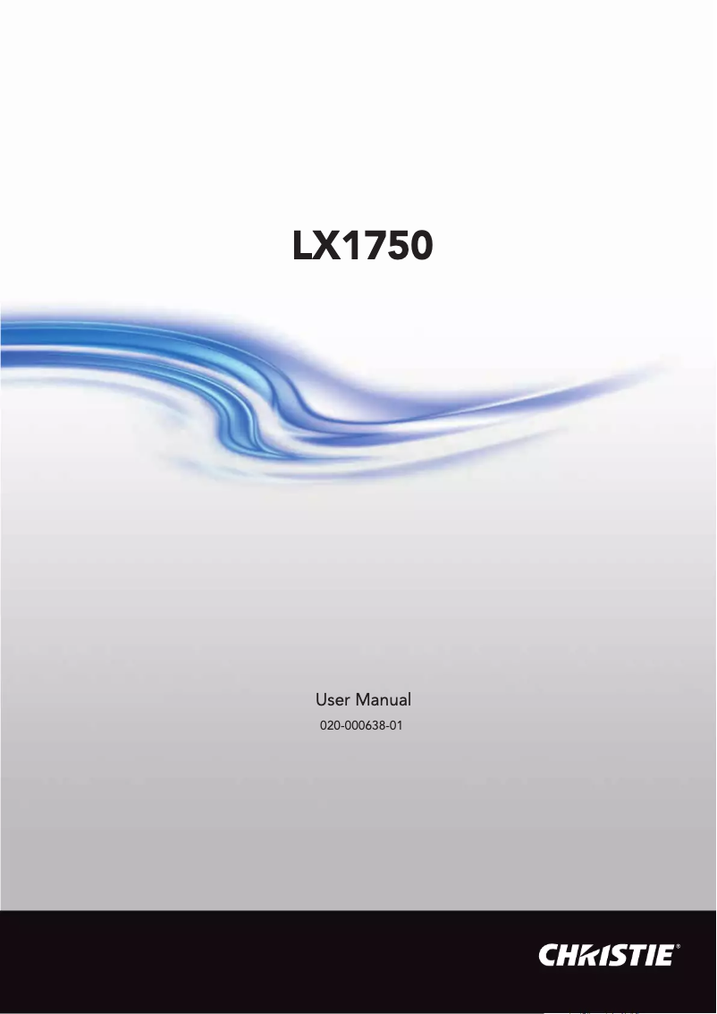 Page 1 de la notice Manuel utilisateur Christie LX1750