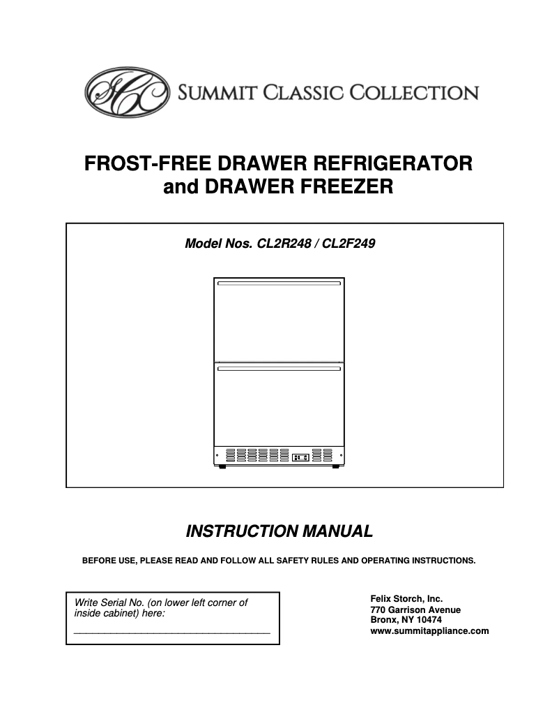 Page 1 de la notice Manuel utilisateur Summit CL2R248