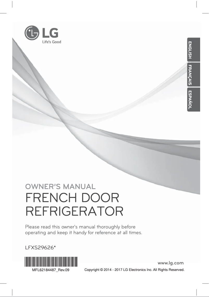 Page 1 de la notice Manuel utilisateur LG LFXS29626S