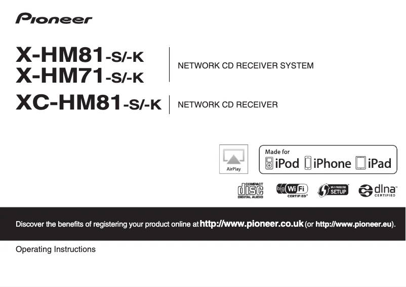 Page 1 de la notice Manuel utilisateur Pioneer X-HM81