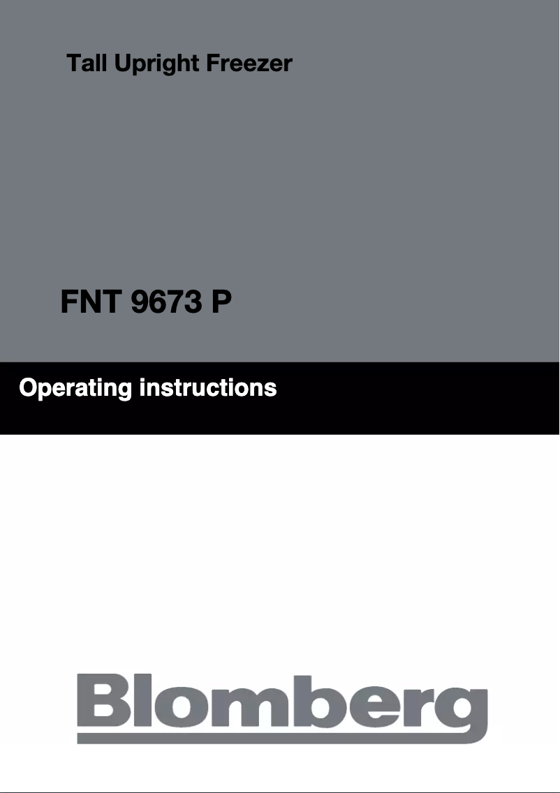 Page n°1 - Manuel utilisateur Blomberg FNT9673P