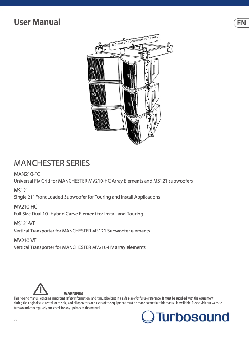 Página 1 del manual Manual de usuario Turbosound MS121-VT