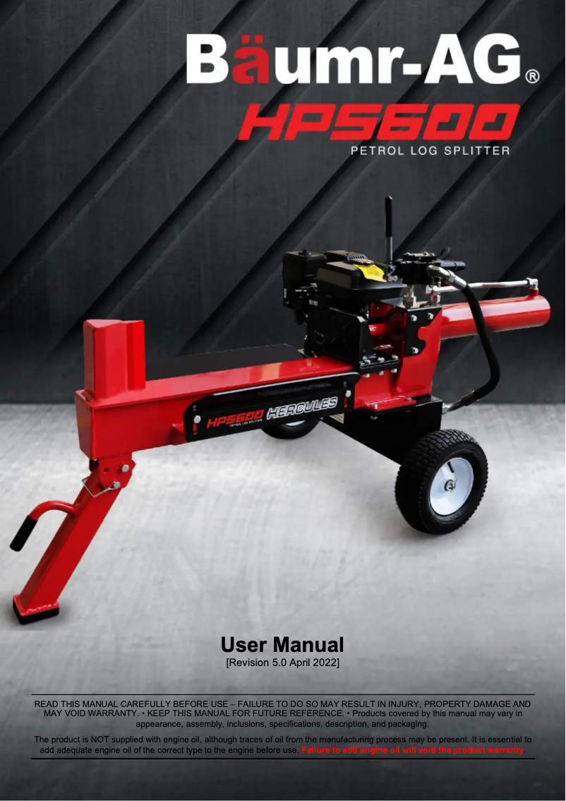 Page 1 de la notice Manuel utilisateur Baumr-AG Hercules HPS600