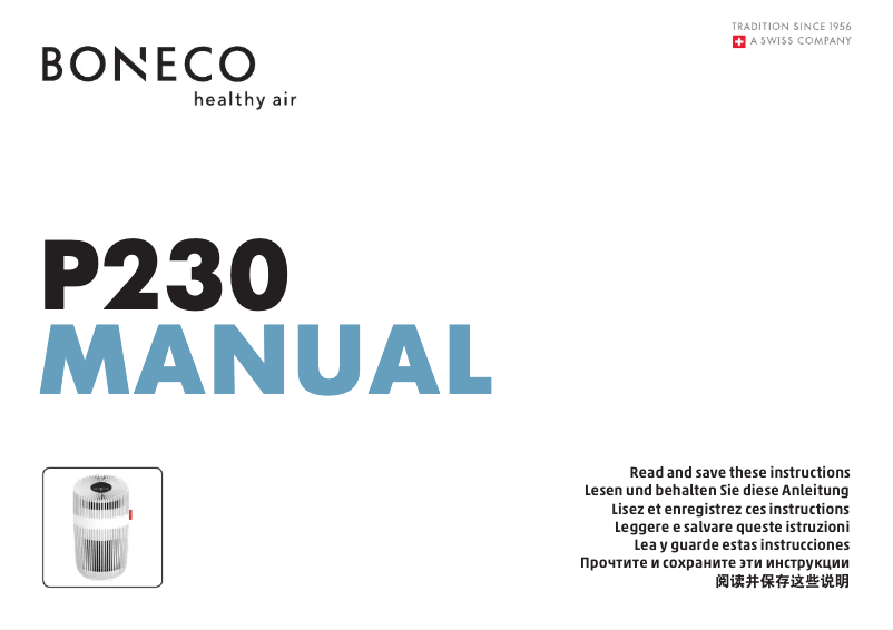 Page 1 de la notice Manuel utilisateur Boneco P230