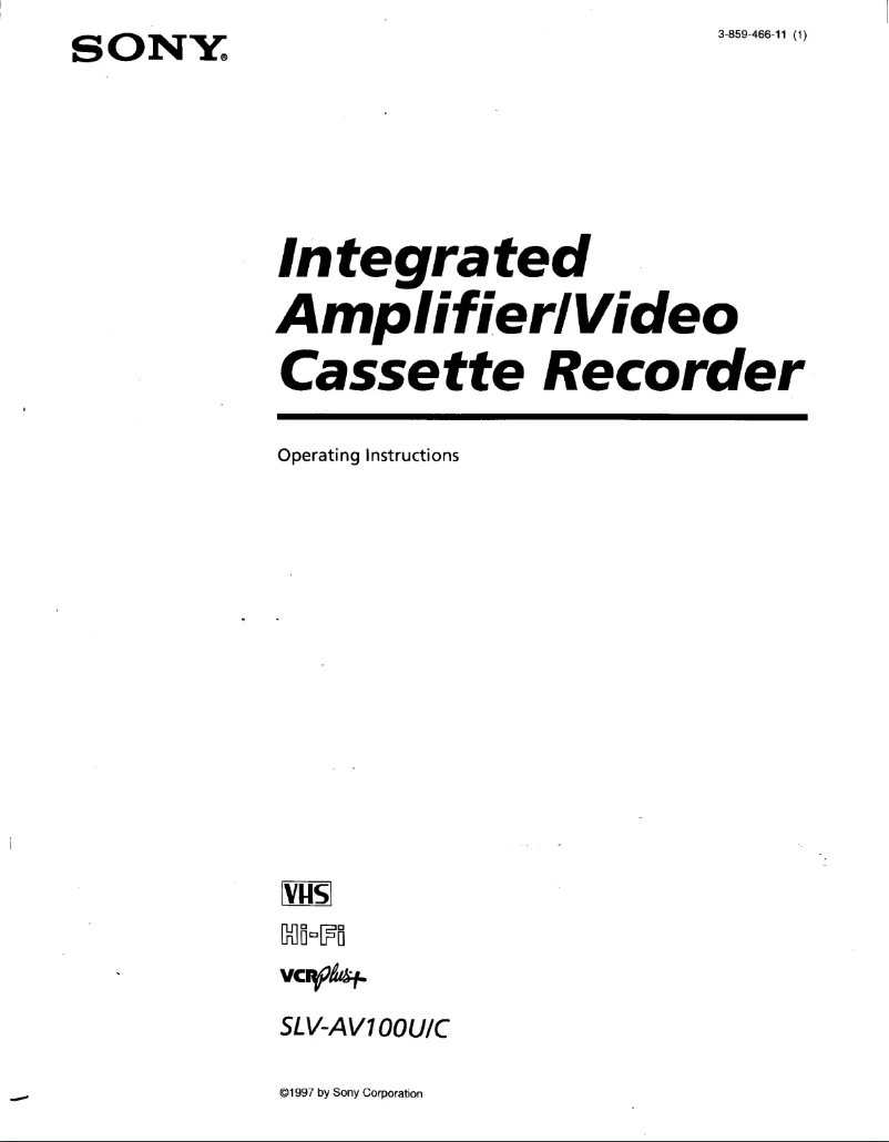 Page 1 de la notice Manuel utilisateur Sony SLV-AV100