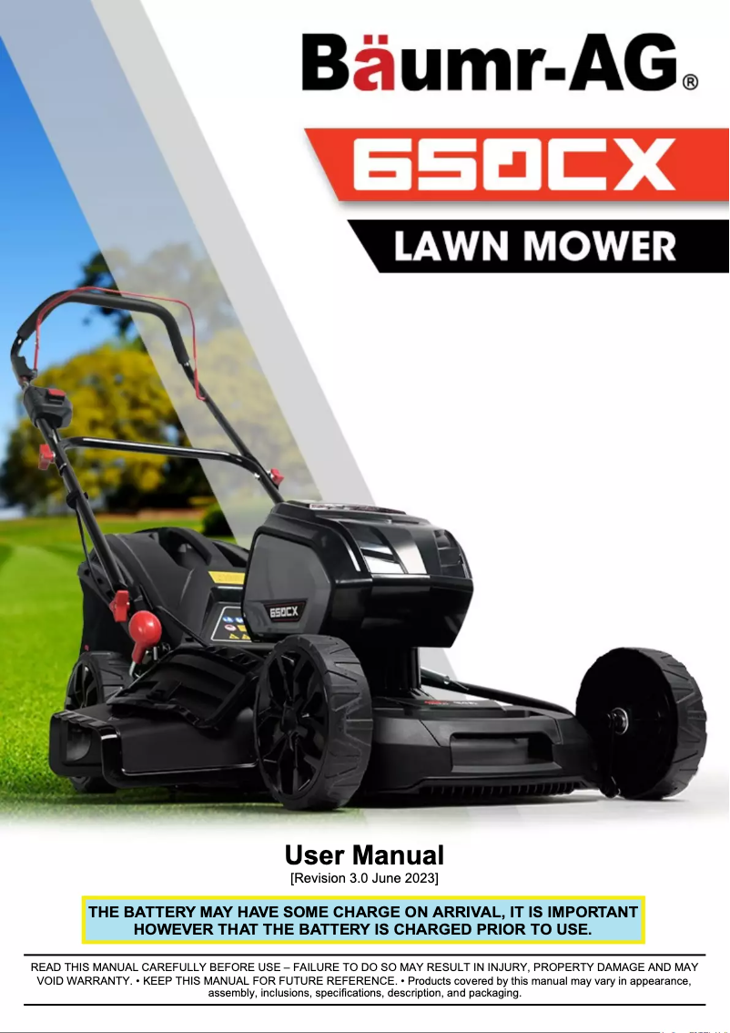 Page n°1 - Manuel utilisateur Baumr-AG 650CX