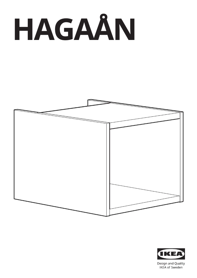 Page 1 de la notice Manuel utilisateur Ikea HAGAÅN 805.355.31