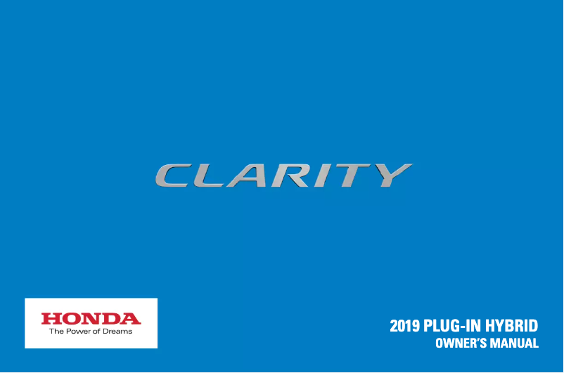 Imagen de la primera página del manual del dispositivo Clarity Plug-In Hybrid (2019)
