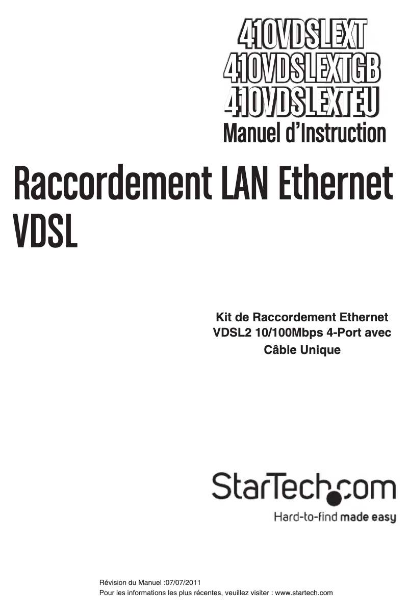 Image de la première page du manuel de l'appareil 410VDSLEXT