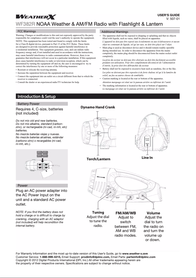 Page n°1 - Manuel utilisateur WeatherX WF382R