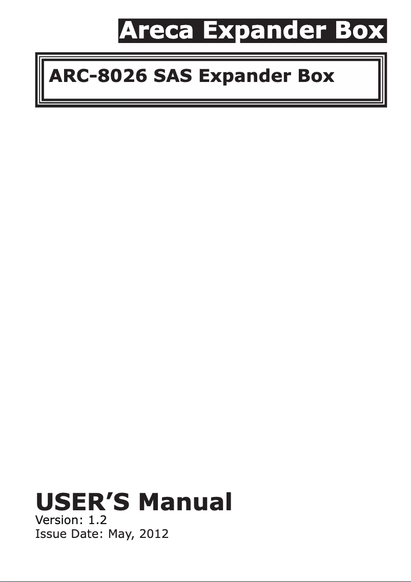 Page 1 de la notice Manuel utilisateur Areca ARC-8026-16