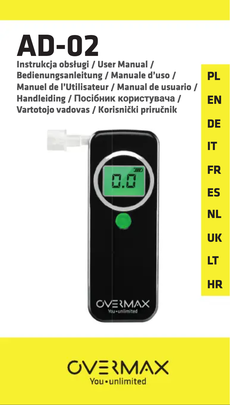 Page 1 de la notice Manuel utilisateur Overmax AD-02