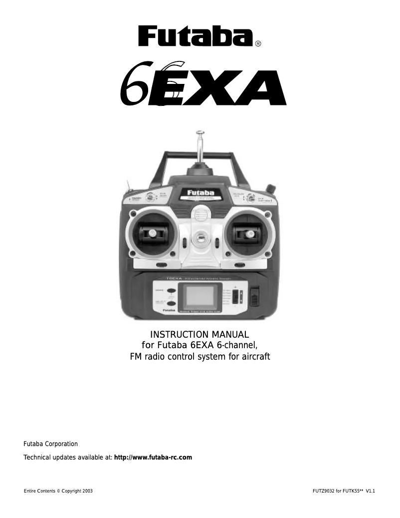 Page n°1 - Manuel utilisateur Futaba 6EXA
