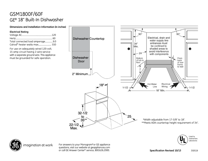 Image de la première page du manuel de l'appareil Spacemaker GSM1860FSS