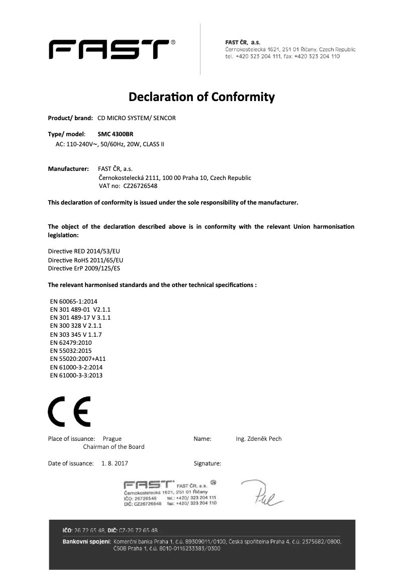 Page n°1 - Manuel utilisateur Sencor SMC 4300B