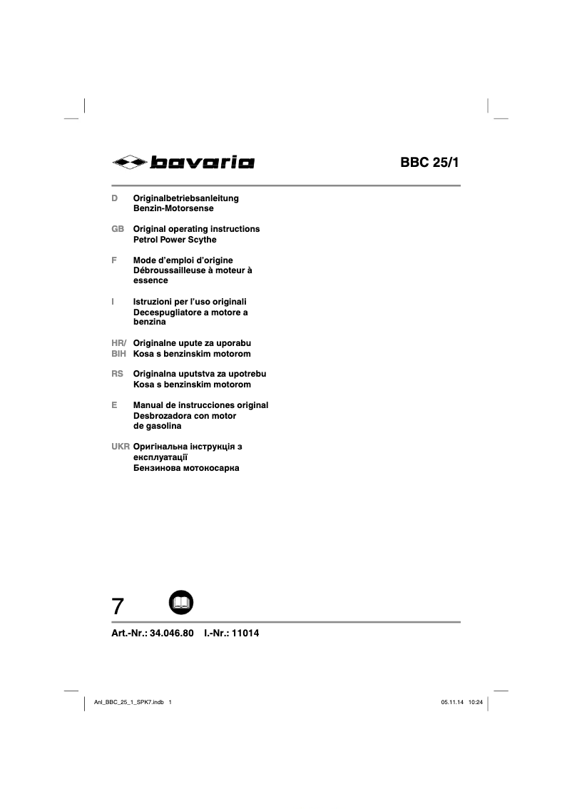 Página 1 del manual Manual de usuario Bavaria BBC 25/1