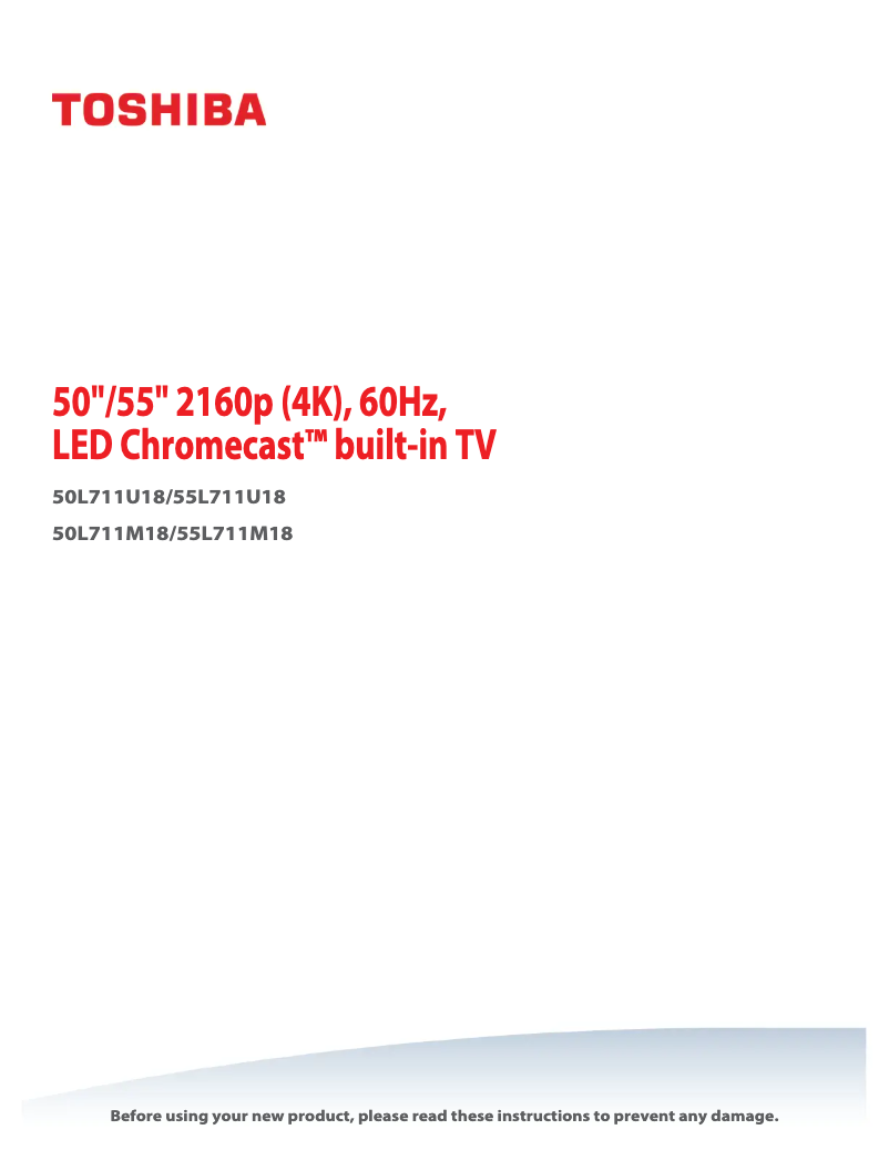 Page n°1 - Manuel utilisateur Toshiba 55L711M18