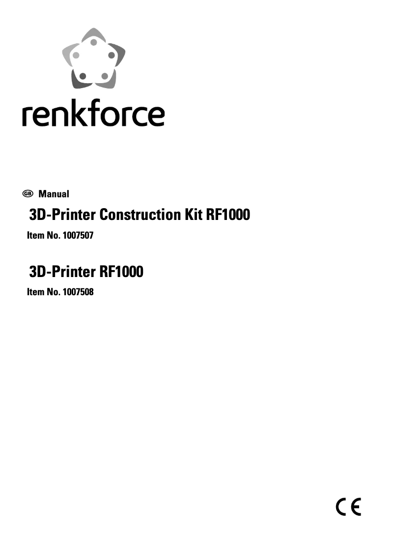 Page 1 of the manual User Manual Renkforce RF1000