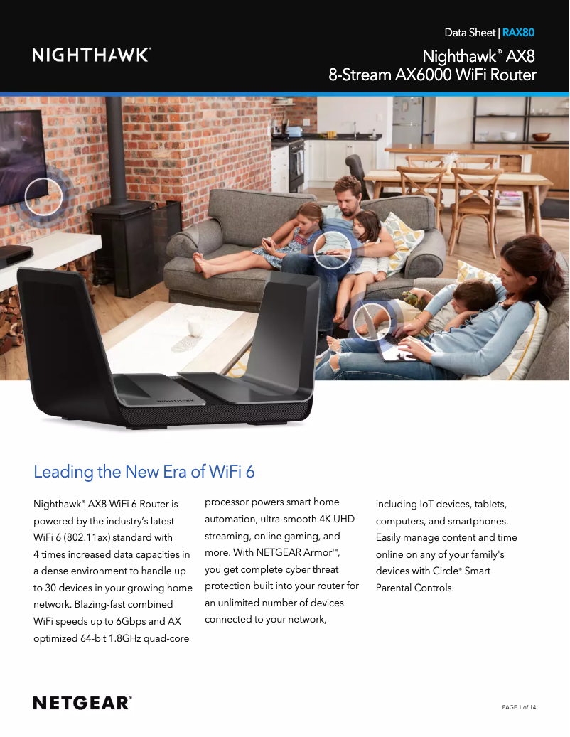 Image de la première page du manuel de l'appareil Nighthawk RAX80