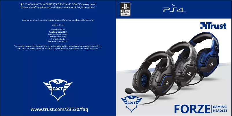 Page 1 de la notice Manuel utilisateur Trust Forze GXT 488