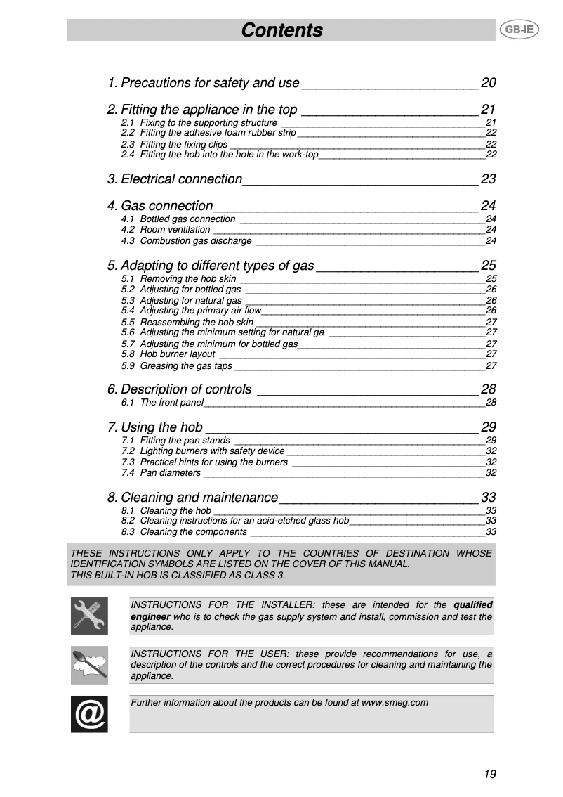 Page 1 de la notice Manuel utilisateur Smeg PVS750D