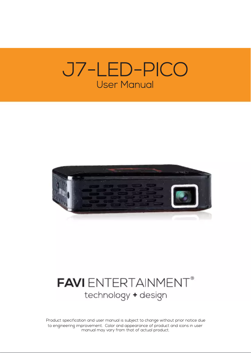 Página 1 del manual Manual de usuario FAVI J7-LED-Pico