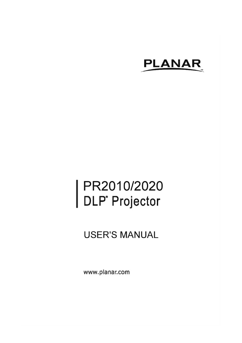 Image de la première page du manuel de l'appareil PR2020