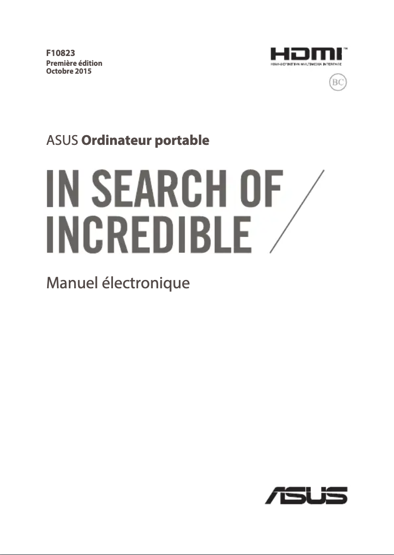 Page n°1 - Manuel utilisateur Asus K501UX
