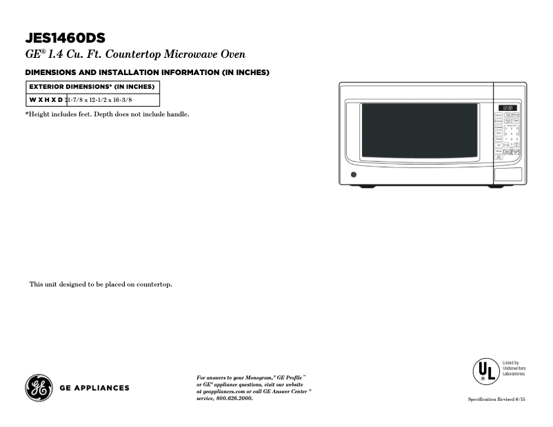 Image de la première page du manuel de l'appareil JES1460DSWW