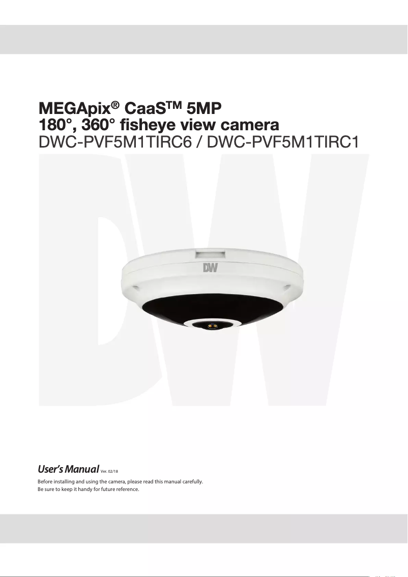Page n°1 - Manuel utilisateur Digital Watchdog MegaPix CaaS DWC-PVF5M1TIRC1