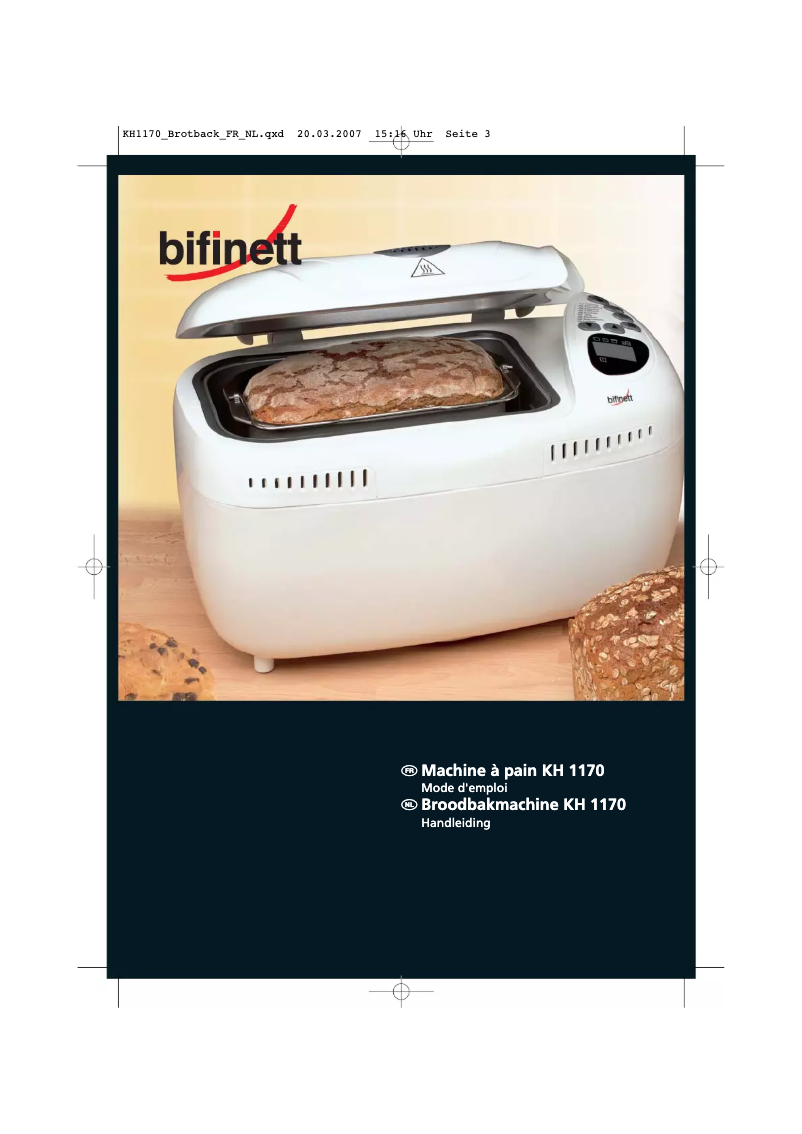 Page n°1 - Manuel utilisateur Bifinett KH 1170
