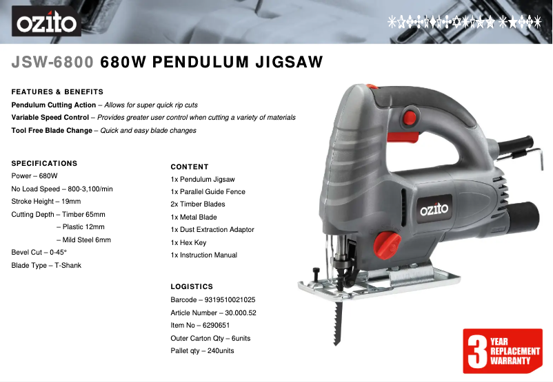 Image de la première page du manuel de l'appareil JSW-6800