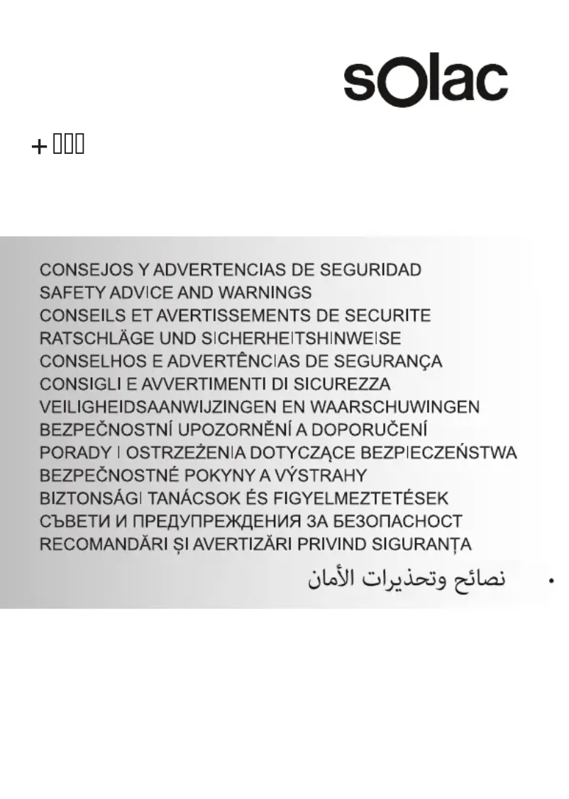 Page n°1 - Instructions de sécurité Solac H101