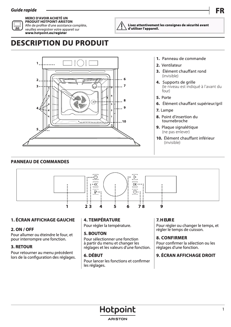 Página 1 del manual Manual de usuario Hotpoint FI4854PBLHA